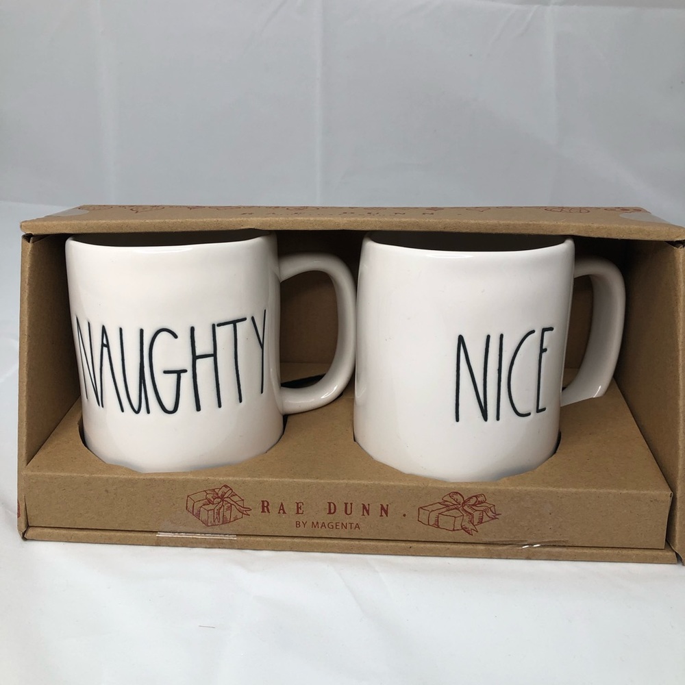 Rae Dunn Naughty and Nice Mugs